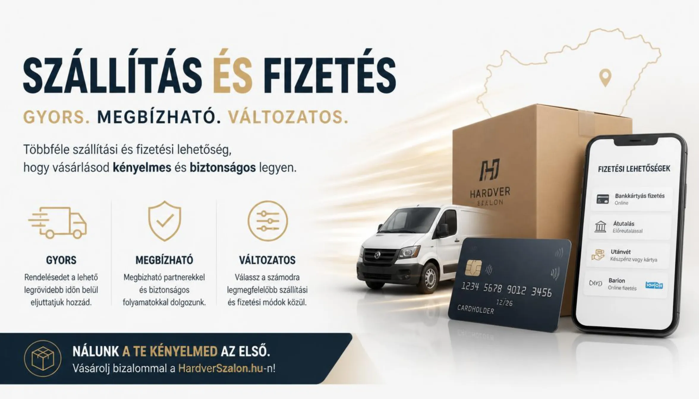 Szállítás és fizetés