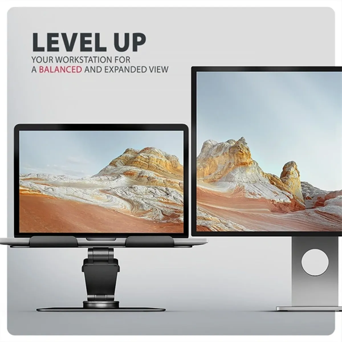 Axagon STND-LRB laptopállvány 360° forgatás, dupla zsanér, kihúzható kar, fekete, 10–17.3" készülékekhez #9