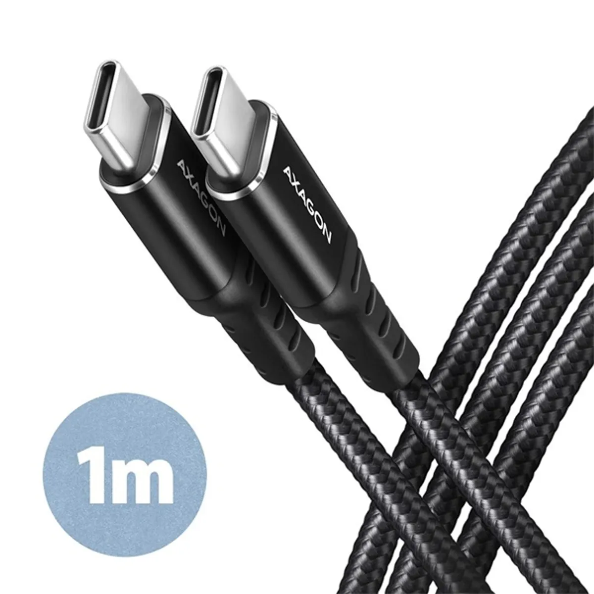 Axagon BUCM-CM10AB USB-C adat- és töltőkábel 100 cm fekete USB-C USB-C #1