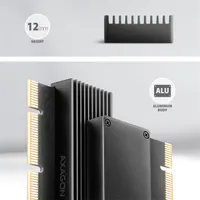 AXAGON PCEM2-XS PCIe NVMe M.2 adapter M-key NGFF 75 tűs 2230 2242 2260 2280 PCIe verziók 5.0 4.0 3.0 2.1 2.0 1.1 Plug and Play alumínium hűtőbordával #3