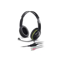 GENIUS 31710169100 fejhallgató-erősítő 2.0 headset fekete-zöld, 180 cm kábel, vezetékes, PC MAC Tablet Mobil hangerőszabályzó, mikrofon bal