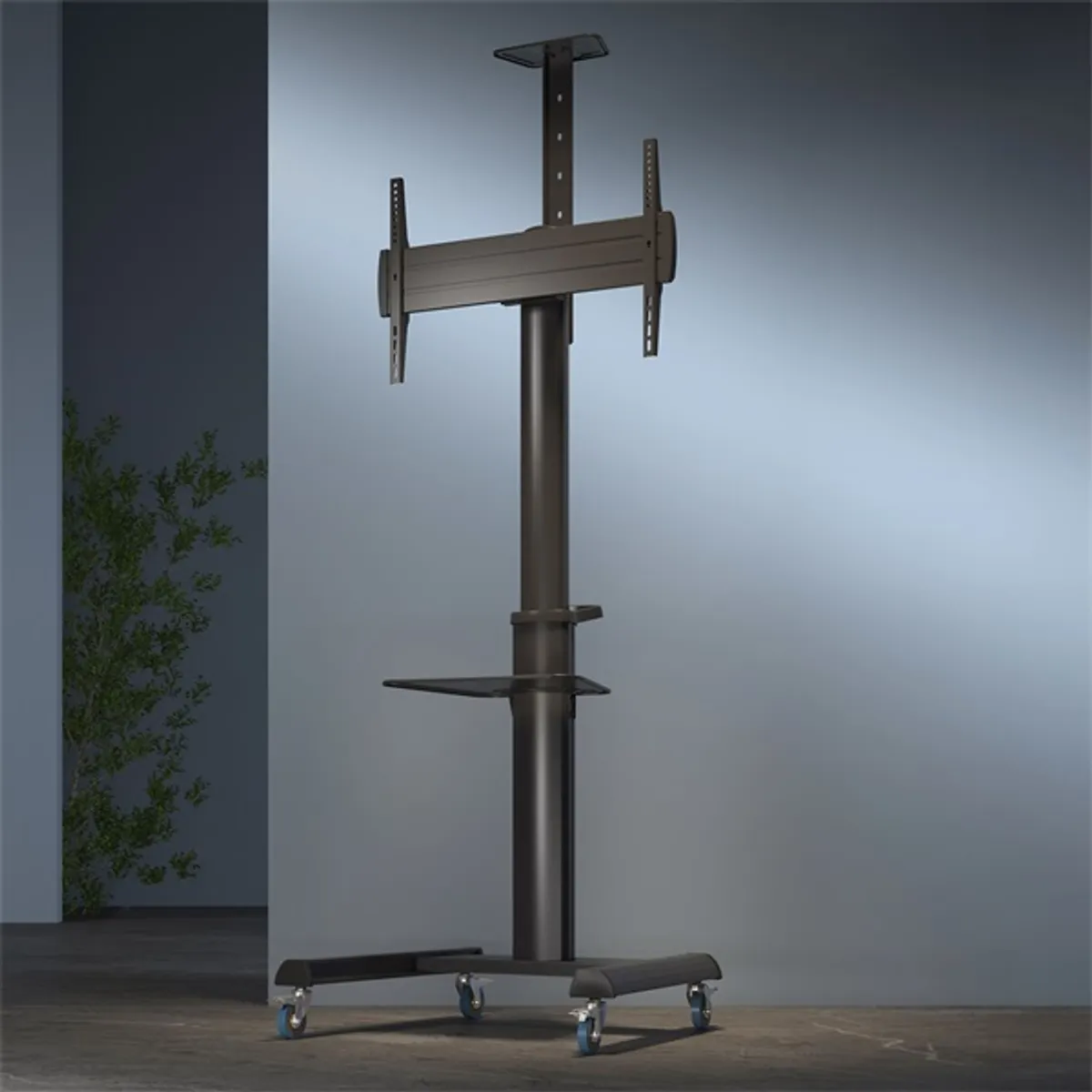 SBOX FS-446-2 mobil tv-állvány fekete 37"-70" vesa 600x400 70 kg 1200-1600 mm billenthető 5° kábelrendező #8