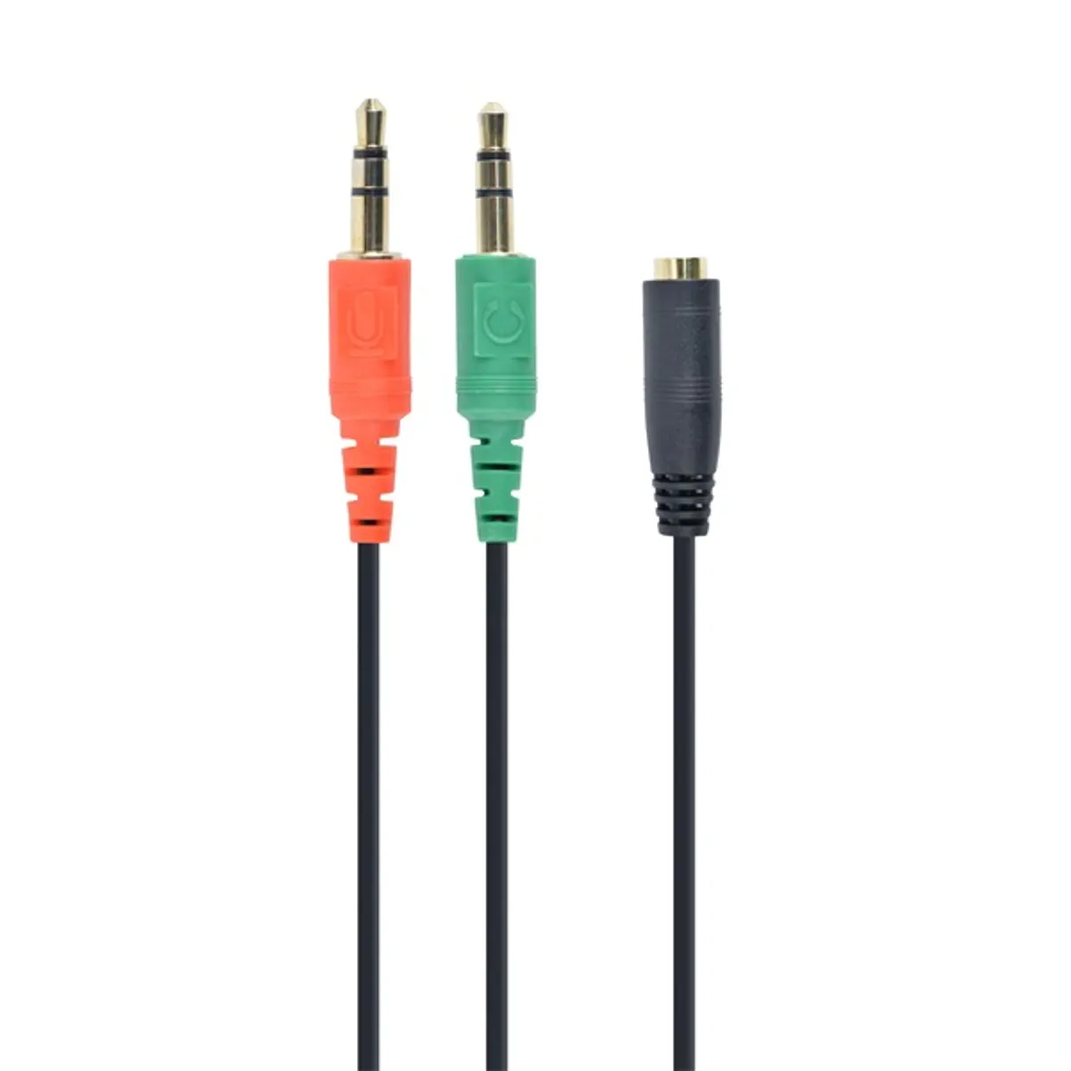 GEMBIRD CCA-418 adapter kábel 2x3,5 mm jack apa 4-pólusú TRRS anya fekete 20 cm #1