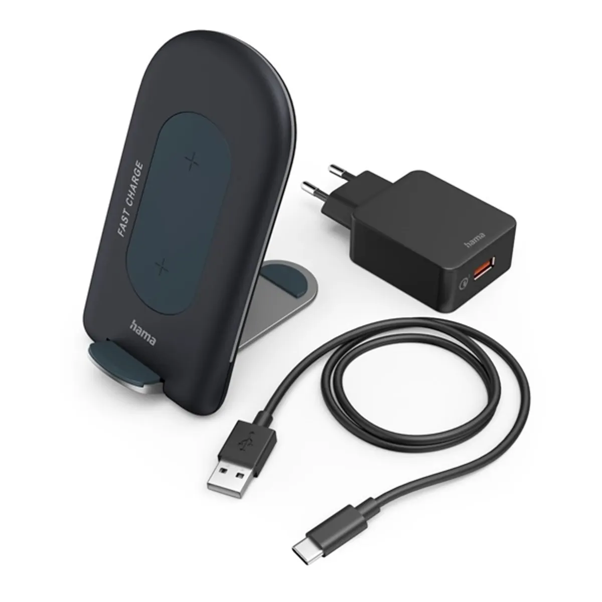 Hama 00201689 QI-FC15S vezeték nélküli töltőállvány 15W USB-C bemenet LED jelző #2