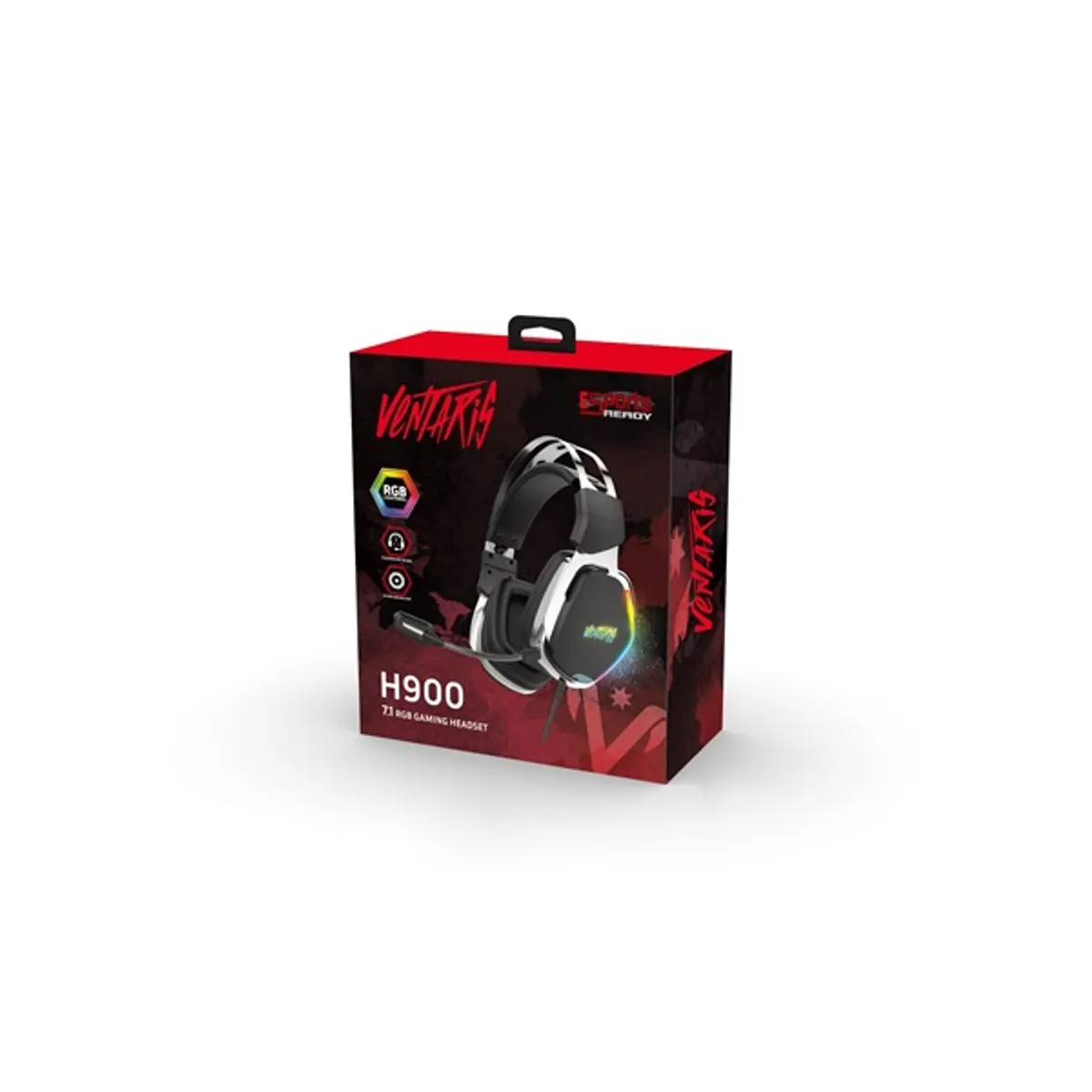 Ventaris H900 rgb 7.1 fekete-ezüst gamer headset usb pc notebook 50 mm 16 ohm 119 db 20-20000 hz #4