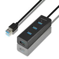 Axagon HUE-S2BL USB 3.0 töltő hub négyportos 1,2 m kábel