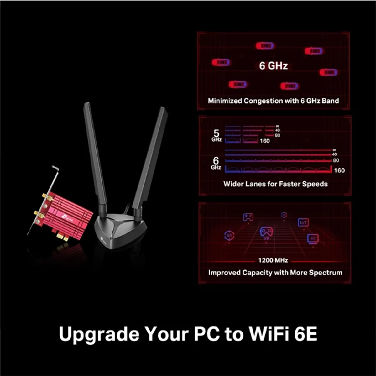 TP-LINK ARCHER TXE75E AXE5400 PCIe adapter háromsávos Bluetooth 5.2 #5