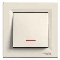 Schneider EPH1600123 Asfora bézs jelzőfényes rugós bekötés egypólusú nyomó 10A IP20 süllyesztett