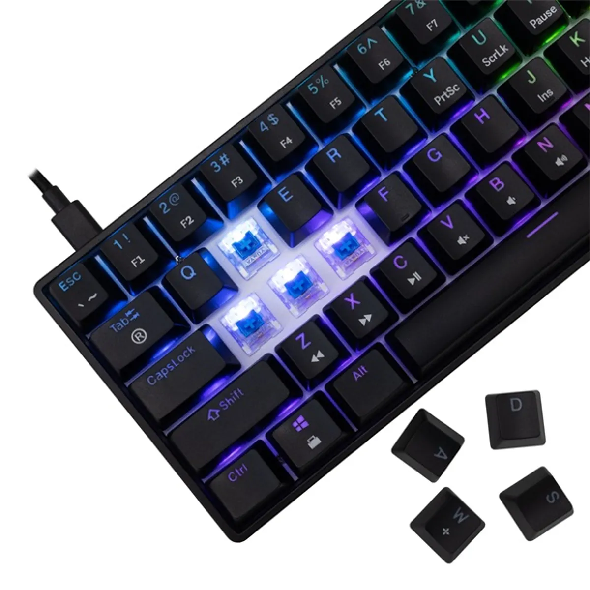 White Shark WS GK-004123B-BL-HU Shinobi 2 fekete, kék kapcsoló mechanikus gamer billentyűzet #3