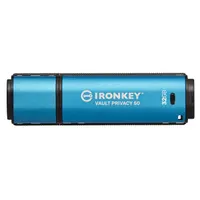 Kingston IKVP50-32GB IronKey vault privacy 50 AES-256 FIPS 197 USB 3.2 Gen 1 Type-A Kupakos kék