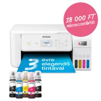 Epson C11CJ66427 EcoTank L3286 fehér színes multifunkciós tintasugaras, WiFi, USB 2.0, ePrint, eFax, Web, A4, bemeneti 100 lap, kimeneti 30 lap