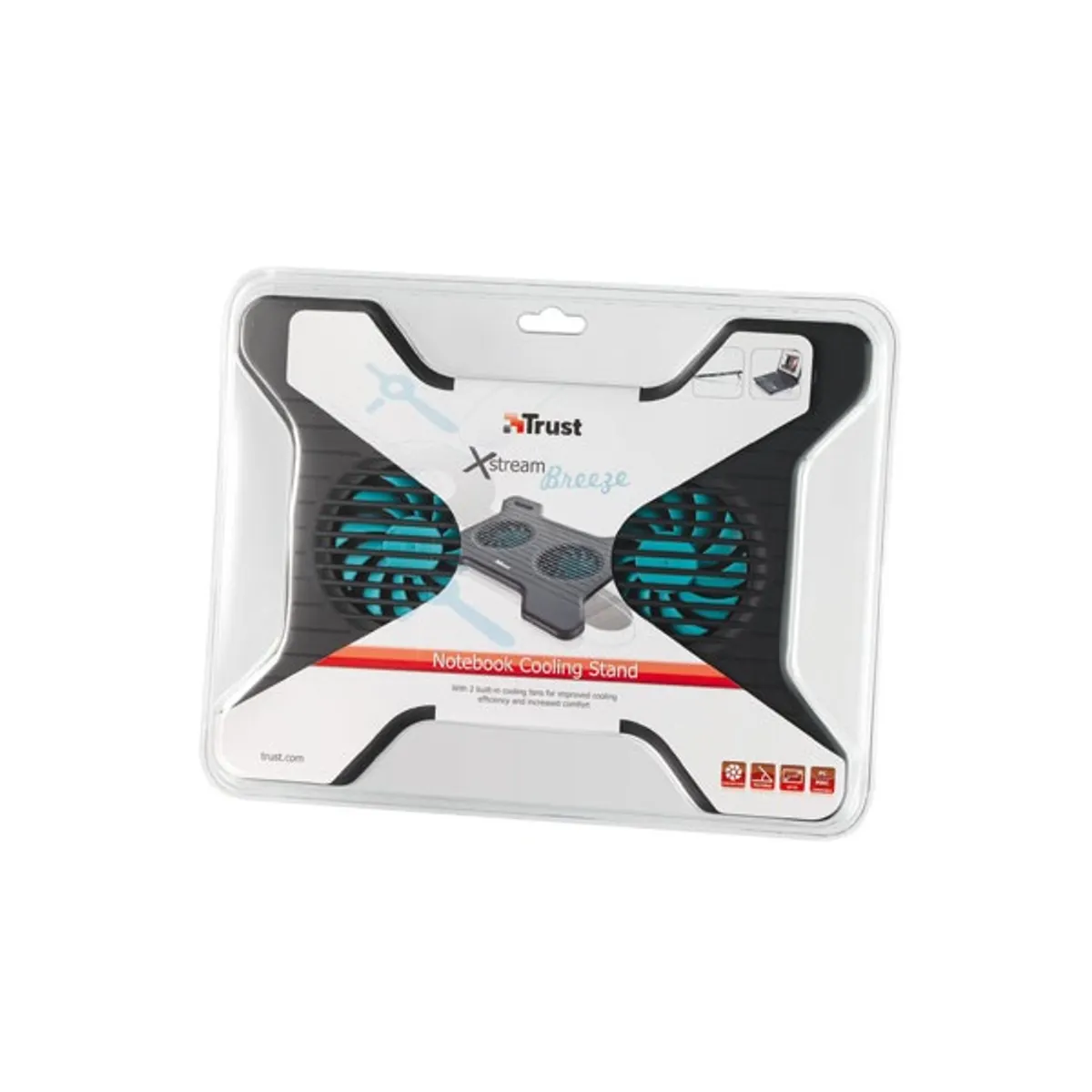 TRUST 17805 Xstream Breeze notebook hűtőpad fekete 2 beépített ventilátor USB #2