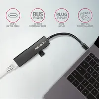 AXAGON HMC-GL3A USB-C hub és Gigabit LAN 3 USB-A RJ-45 5 Gbps 20 cm USB-C kábel #5