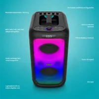 LAMAX LXPSMPK1PSNBA PartyKing1 Plus 100W bluetooth hangszóró 2x hangszóró modulok led party fény vezeték nélküli mikrofon aux bemenet #5
