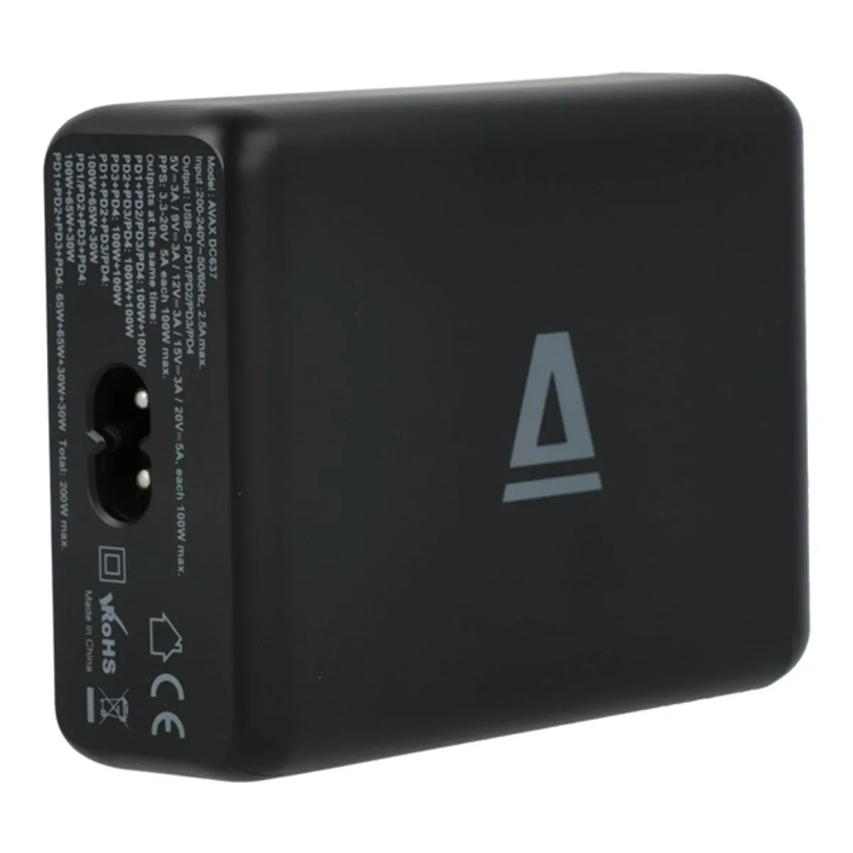 AVAX DC637 Desky+ 200W GaN 4xType-C gyorstöltő elosztó #5