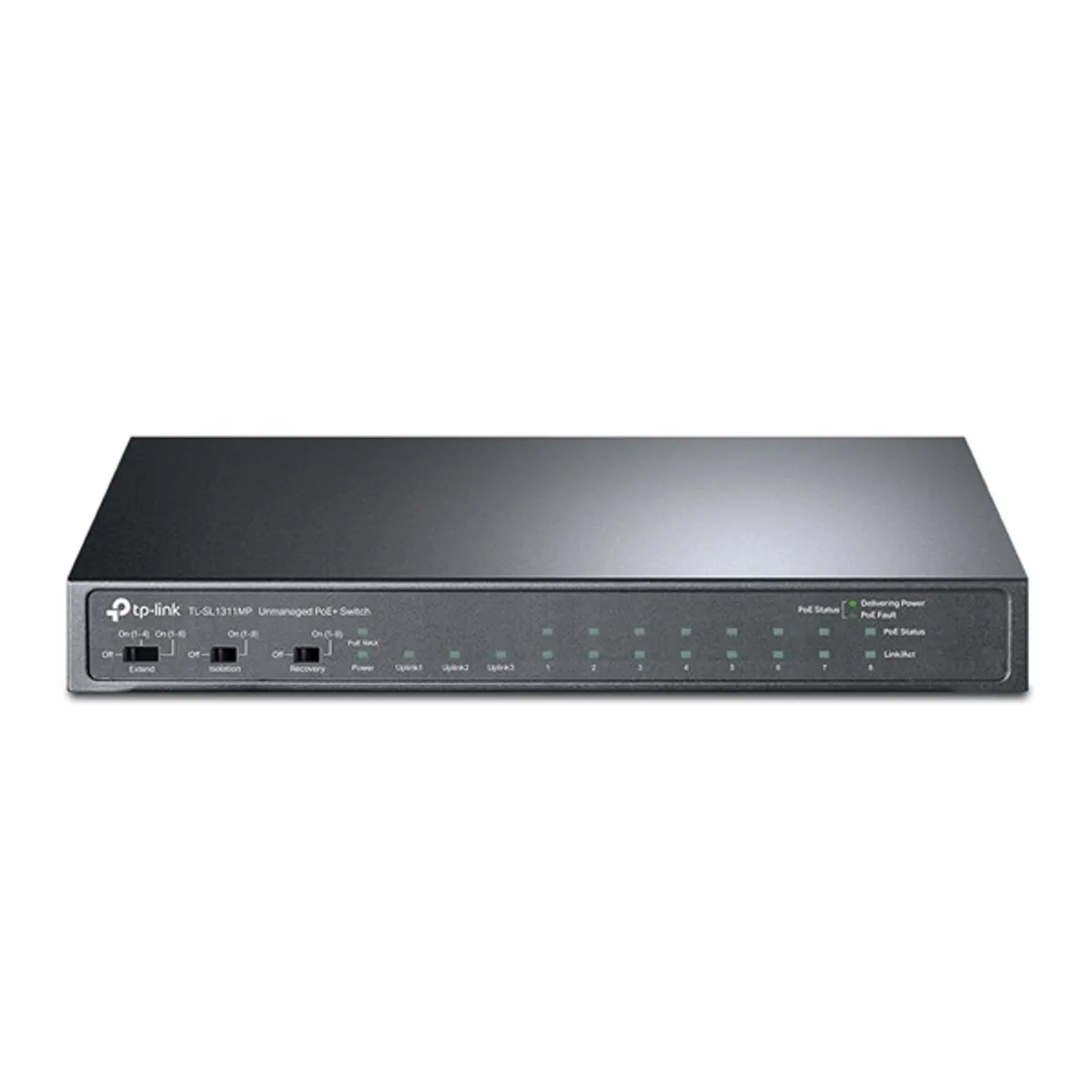 TP-LINK TL-SL1311MP 8x 10-100 Mbps PoE Plus portok, 2x Gigabit RJ45, 1x Gigabit SFP, asztali switch #1