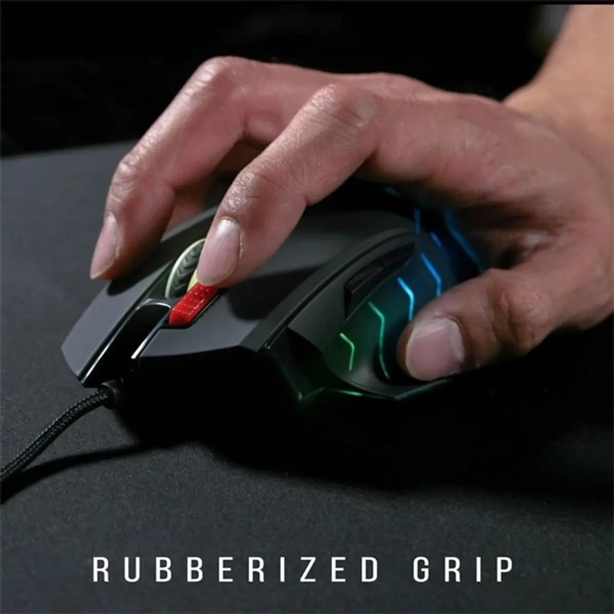 A4-TECH A4TMYS47300 Bloody J95 USB optikai egér 8000dpi 9 gomb gumi markolat RGB fekete #4