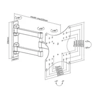 Stell 35057269 Sho 4540 23"-42" VESA 75x75 100x100 200x100 200x200 fekete acél 20 kg forgatható 90° elforgatás 10° #4