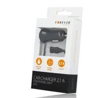 FOREVER FE542243 autós töltő iPhone Lightning 2,1 A 12-24 V 1,2 m