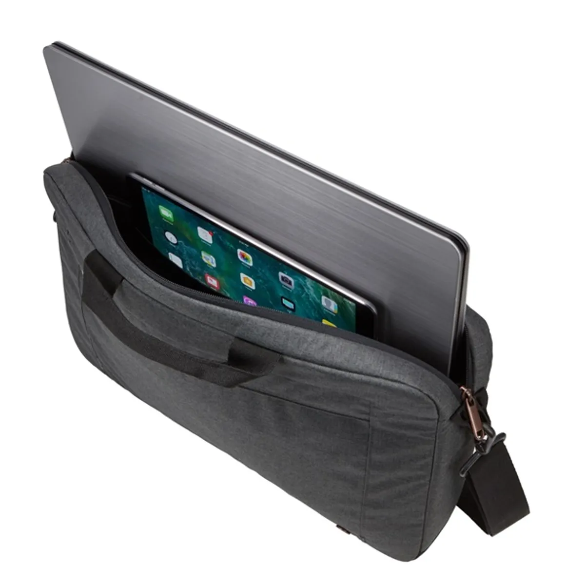 Case Logic ERAA-116 Era 15,6" notebook táska fekete Poliészter párnázott belső 420x50x310 mm univerzális vállpánt fröccsenésálló #4