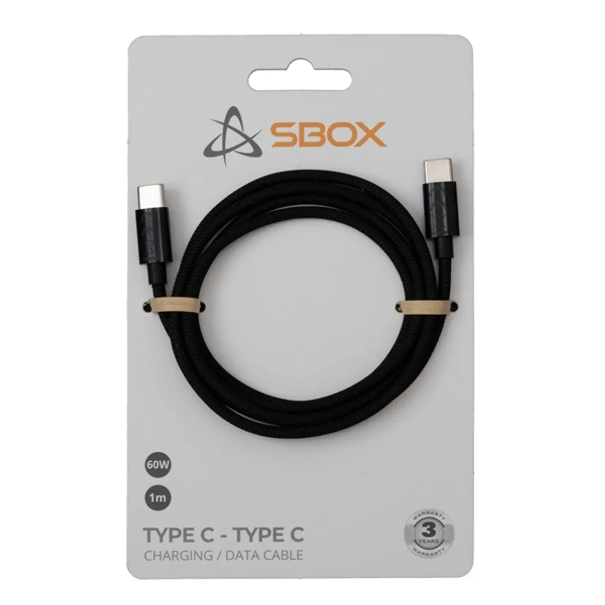 SBOX TYPE-C-1-B Type-C adat- és töltőkábel 1 m fekete 60W #2