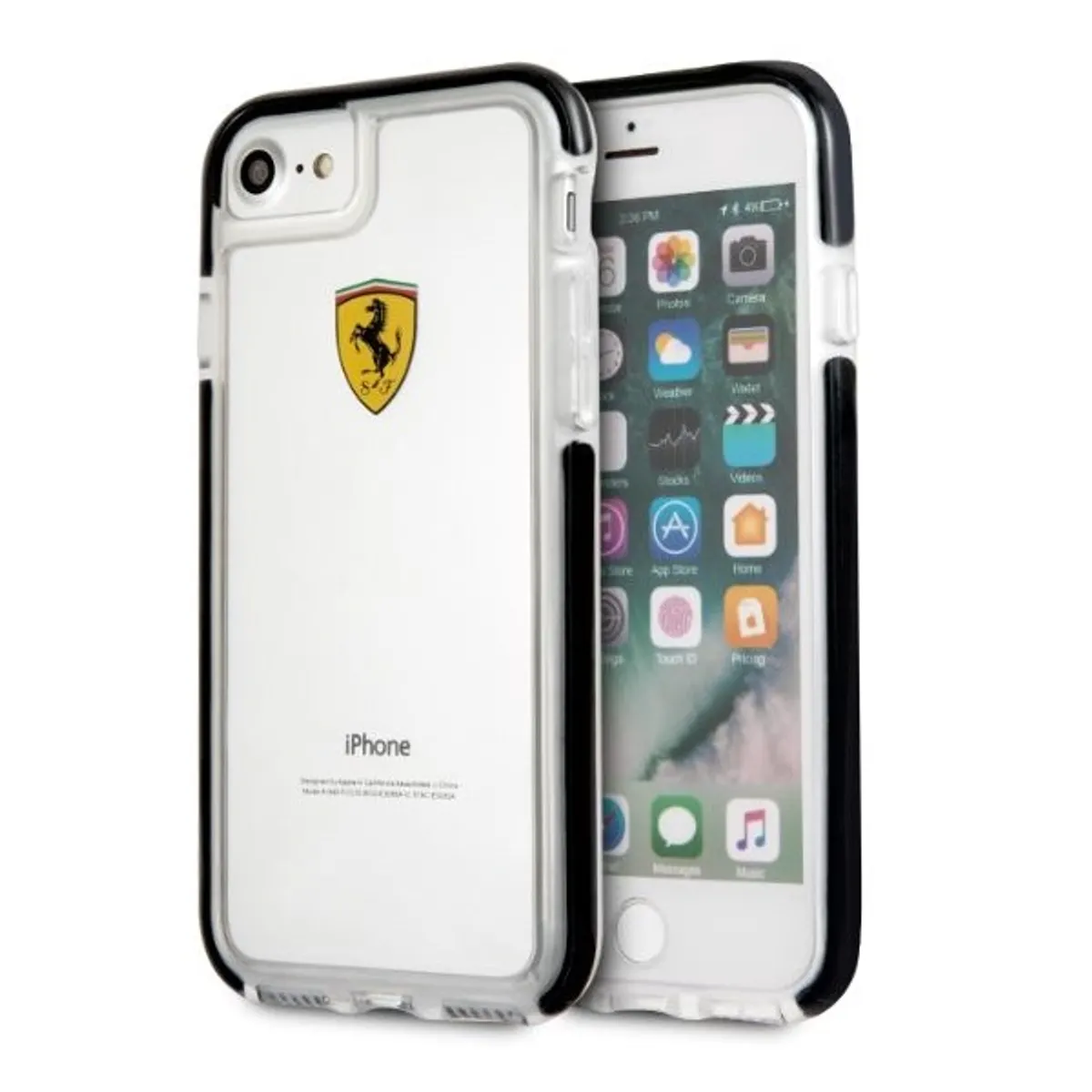 Ferrari FEGLHCP7BK Tok műanyag átlátszó-fekete iPhone 7 Apple fényes 4,7" #2