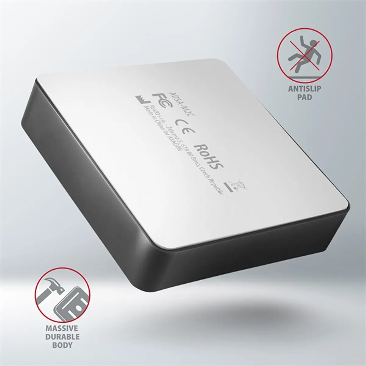 Axagon ADSA-M2C M.2 dokkoló 2x NVMe USB-C alumínium külső #3