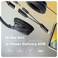 AXAGON ADA-HCPD USB-C hangkártya DAC adapter fekete 3,5 mm jack USB-C 60W PD Hi-Res 384 kHz 32 bit #2