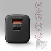 AXAGON ACU-PQ20 PD3.0 QC4 USB-C USB-A töltő 20W fekete #6