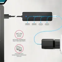 AXAGON HUE-C2A usb hub külső tápos 4-portos #3