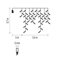 EMOS D4CC01 jégcsap fényfüggöny 3,6 m 200 LED IP44 hideg fehér 8 üzemmód #8