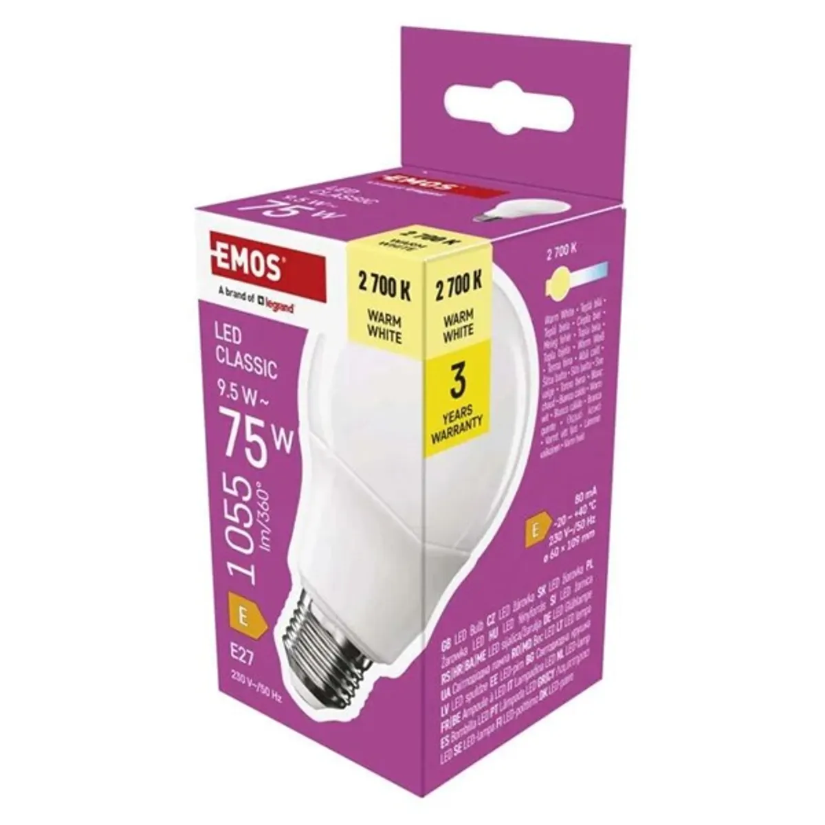 Emos ZQ5E51 Classic A60 E27 2700 K 470 lm 4W SMD LED izzó #2