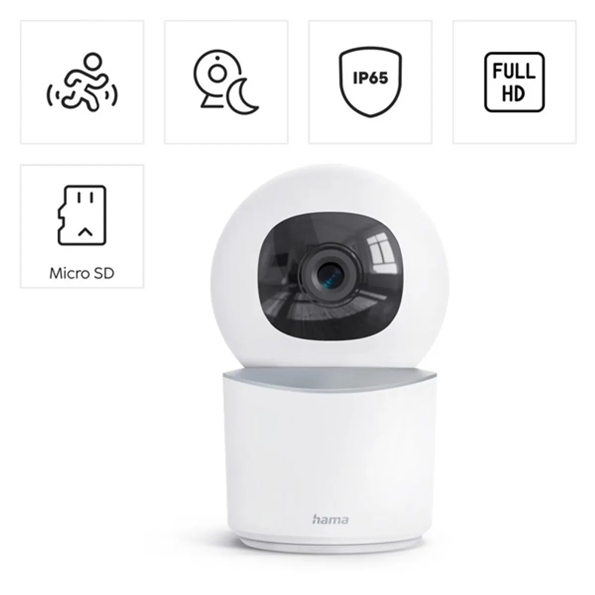 Hama 00176652 1080p beltéri wifi kamera Fehér IP65 microSD 128GB mikrofon Mozgásérzékelés #5