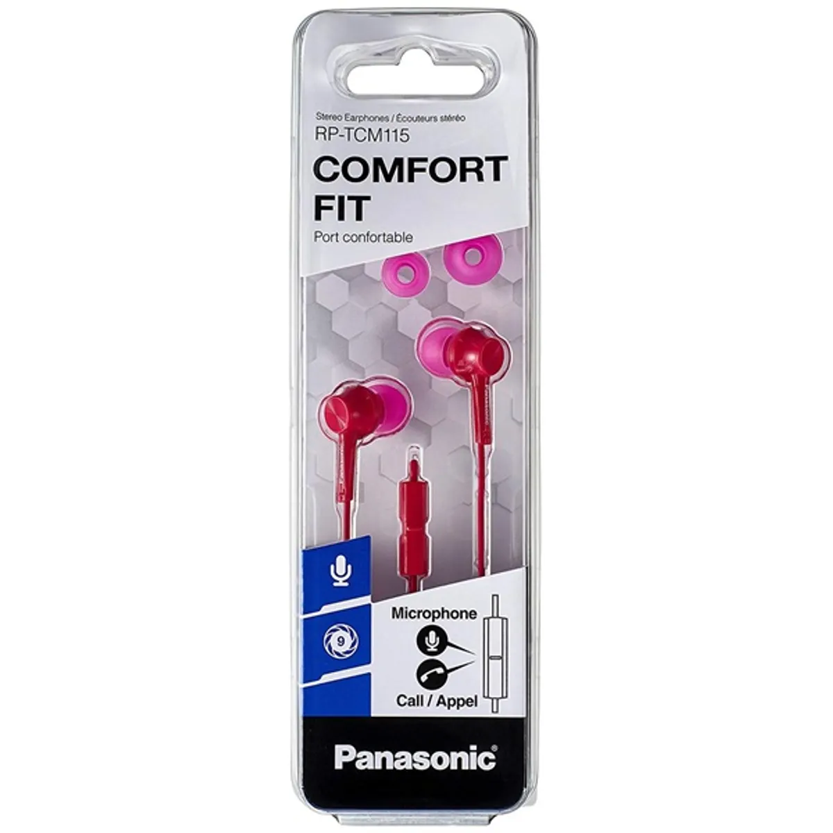 PANASONIC RP-TCM115E-P RP-TCM115E rózsaszín 120 cm 3,5 mm jack 2.0 mikrofonos fülhallgató vezetékes hangerő szabályzó mikrofon a kábelen 9 mm hangszóró 16 ohm 10-24000 Hz 109 dB #2