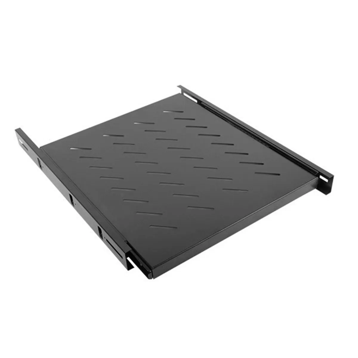Lanberg AK-1007-B kihúzható rack polc 19" 1U 465x550mm max terhelés 60kg fekete #1