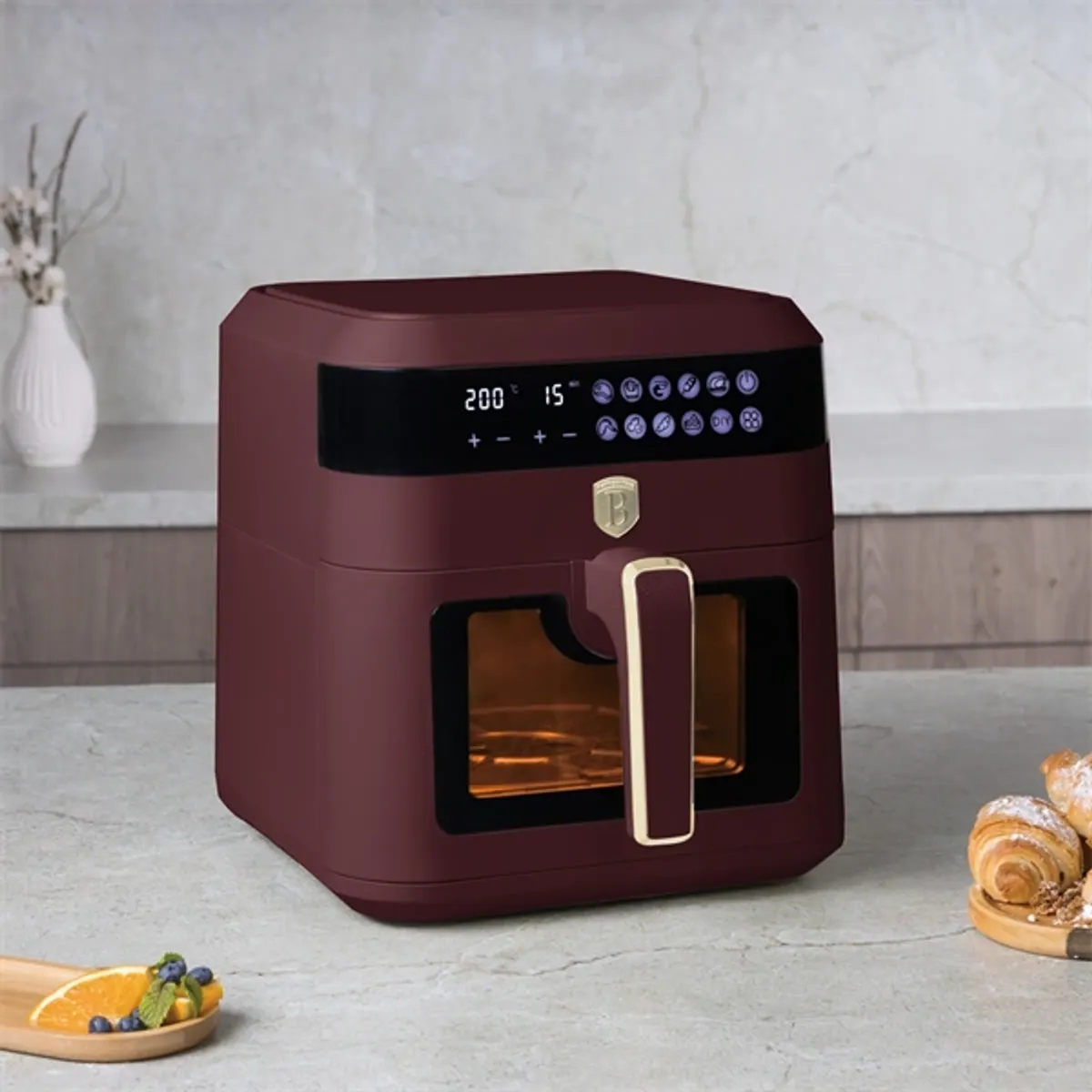 Berlinger Haus BH-9687 forrólevegős sütő matt bordó 6,3 L #6