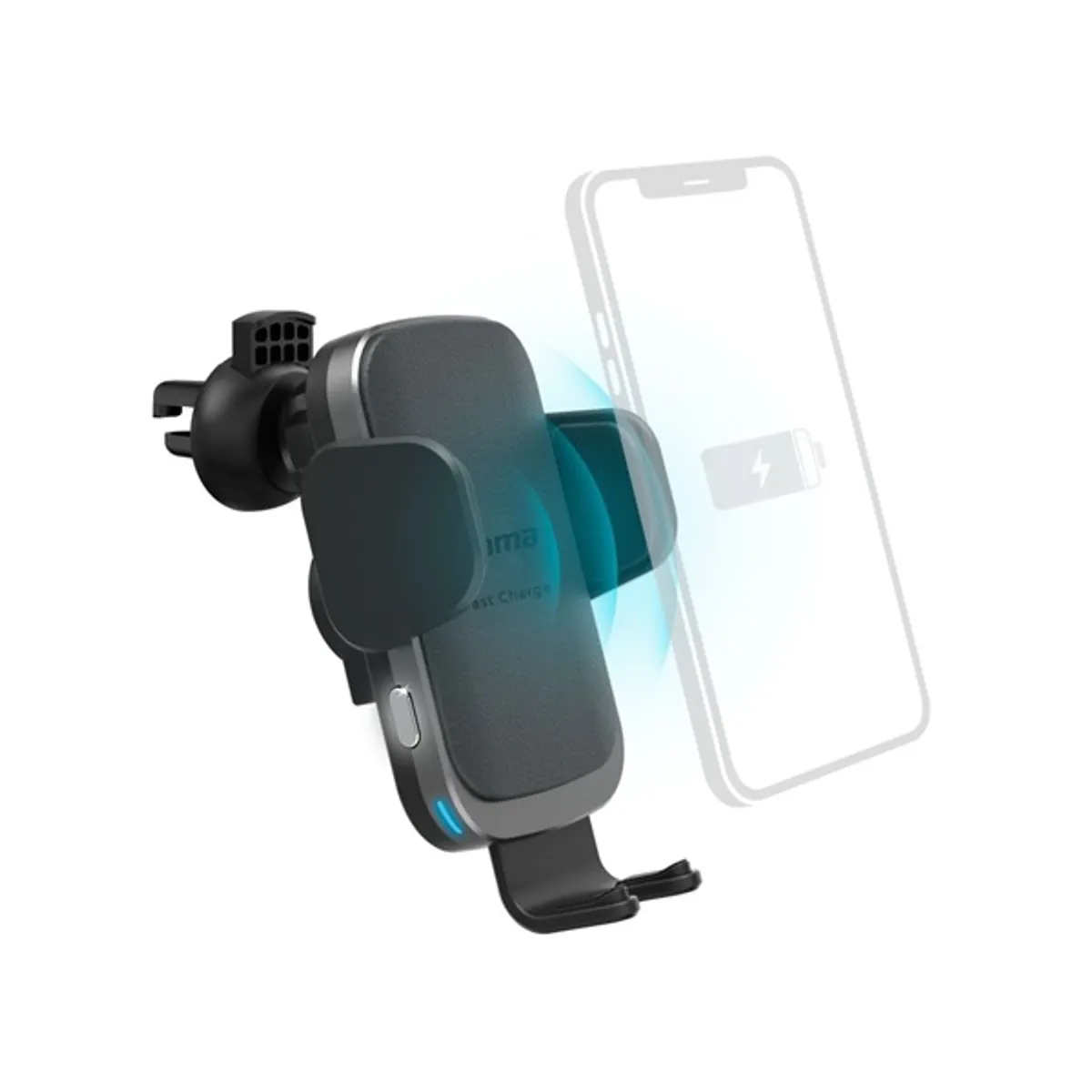 HAMA 00201678 FC-10 MOTION Autós mobiltartó Qi töltő 10W USB-C univerzális fekete #1