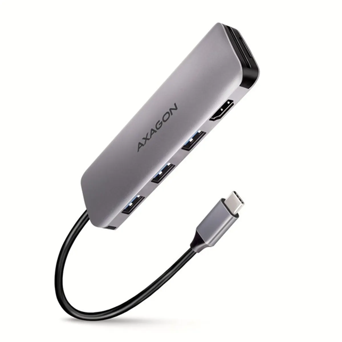 Axagon HMC-HCR3A 5in1 USB-C hub 3x USB-A, HDMI, SD és microSD olvasó, 20 cm kábel #1