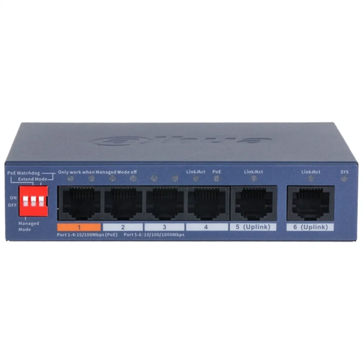 DAHUA CS4006-4ET2GT-60 PoE kapcsoló felhőalapú menedzsmenttel, 4x PoE port, 2x1Gbps uplink, 60W #2