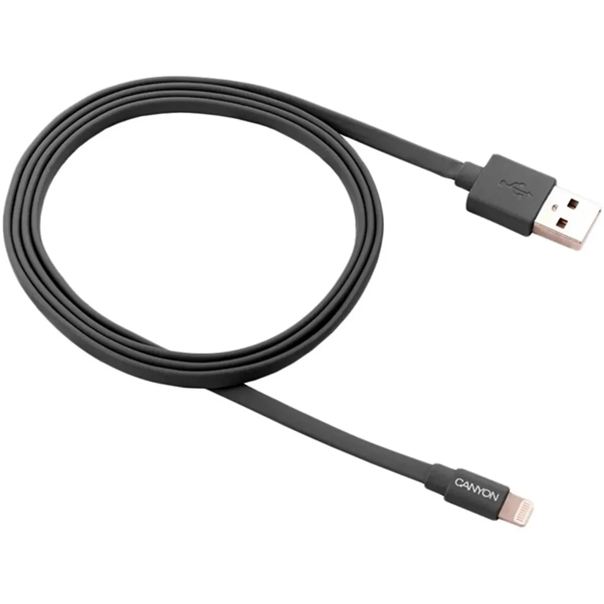 CANYON CNS-MFIC2DG Charge and Sync MFI flat cable Lightning-USB-A 100 cm Fekete #1