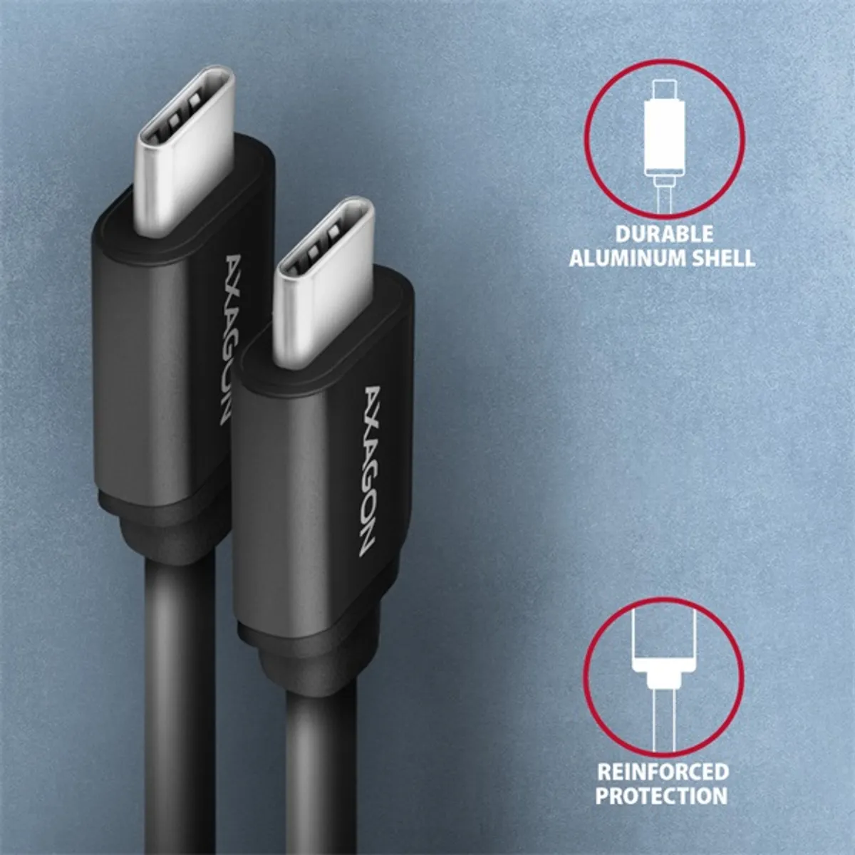 AXAGON BUCM-CM10TB Twister USB-C 2.0 kábel 0,6 m fekete #3