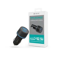 Devia ST354663 szivargyújtó töltő usb-a usb-c 12-24v qc3.0 30w fekete
