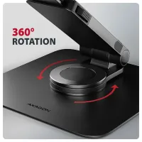 Axagon STND-LRB laptopállvány 360° forgatás, dupla zsanér, kihúzható kar, fekete, 10–17.3" készülékekhez #3