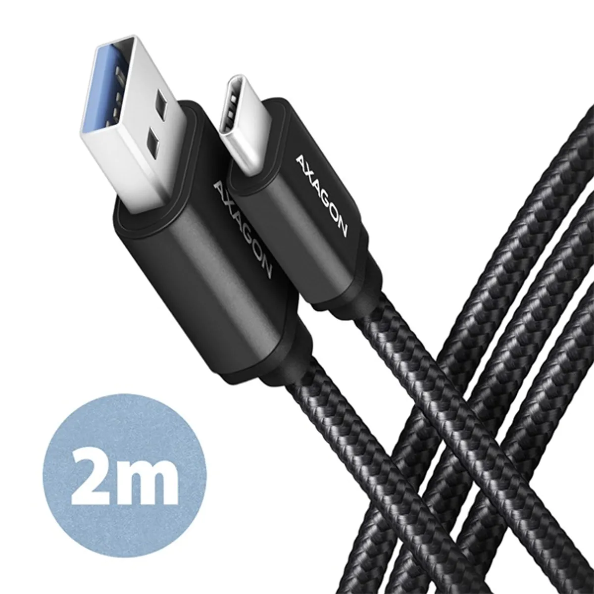 Axagon BUCM3-AM20AB Speed USB-C - USB-A adat- és töltőkábel 2m fekete #1