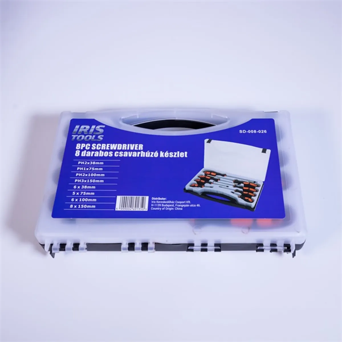 IRIS TOOLS SD-008-026 csavarhúzó készlet 8 darabos PH2X38 mm, PH1X75 mm, PH2X100 mm, PH3X150 mm, 6X38 mm, 5X75 mm, 6X100 mm, 8X150 mm #5