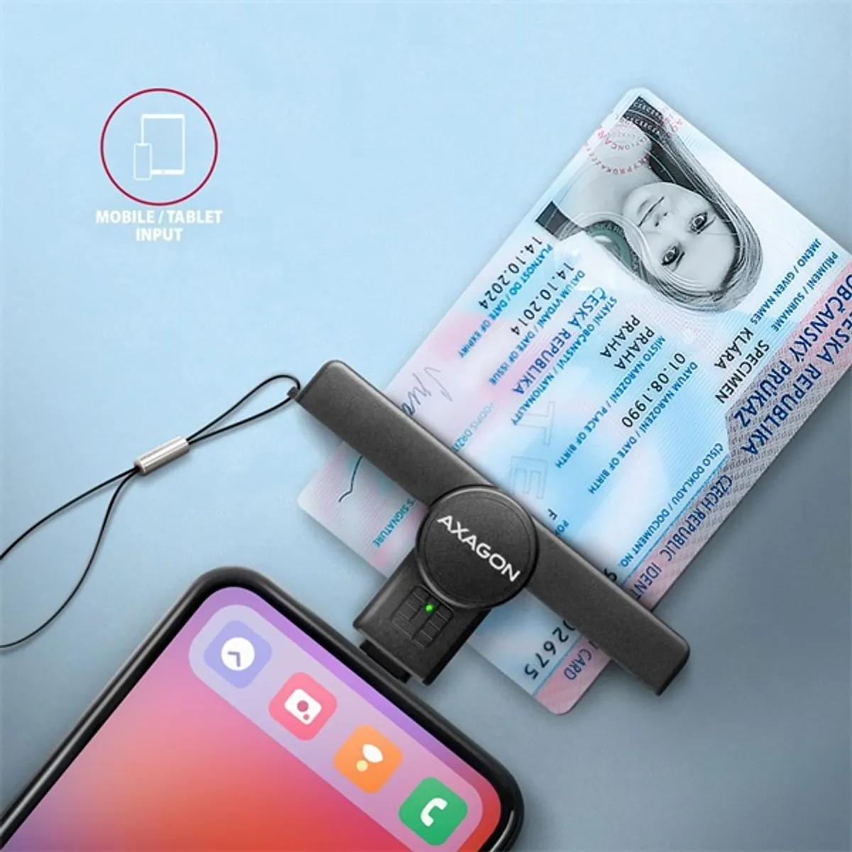Axagon CRE-SMPC PocketReader USB-C okos kártyaolvasó #5