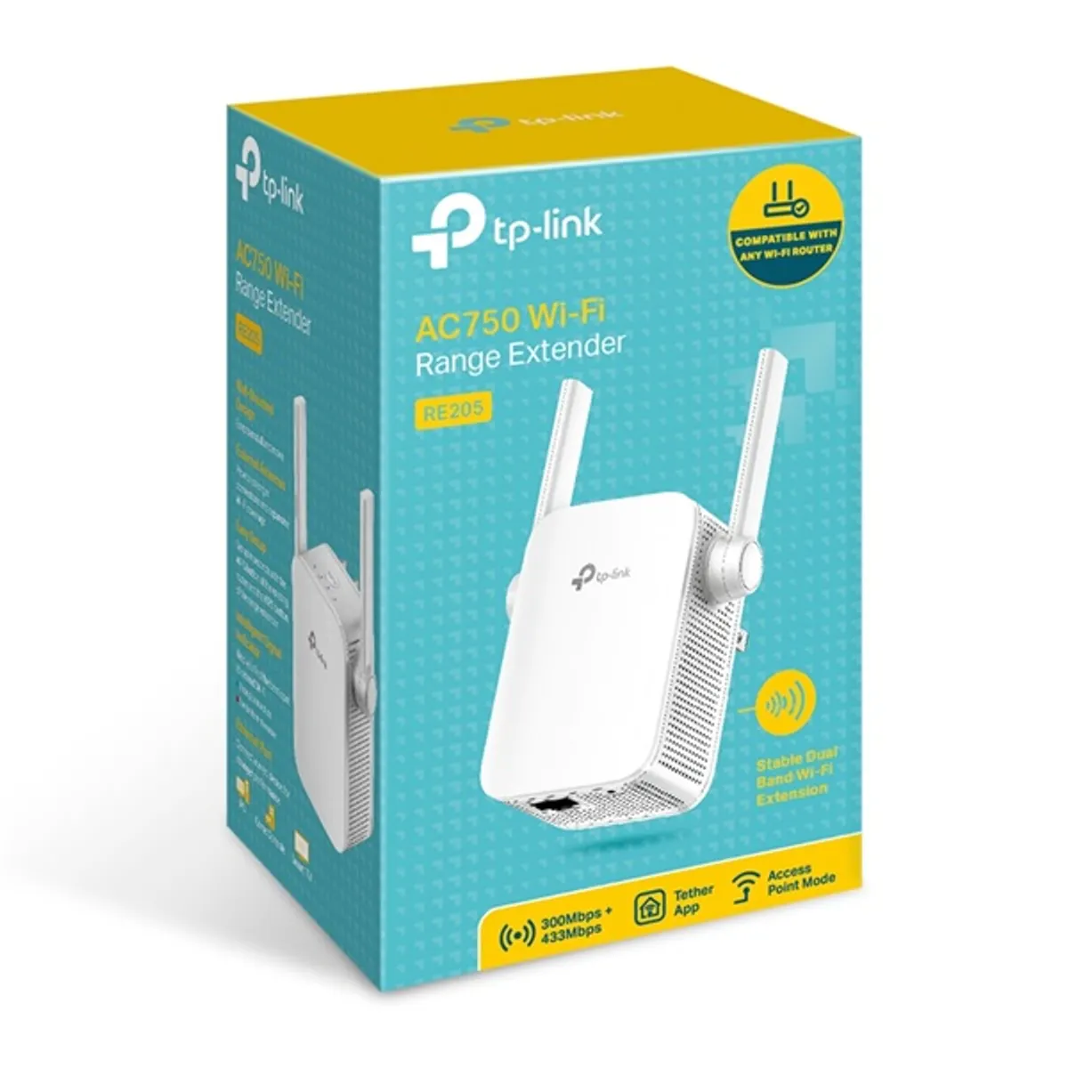 TP-LINK RE205 vezeték nélküli bővítő 802.11ac 300Mbps és 433Mbps 1 db LAN Extender WPA WPA2 WEP #3