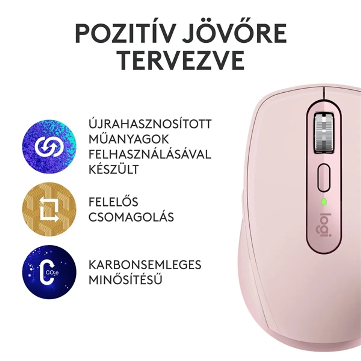 Logitech 910-006931 MX Anywhere 3S rózsaszín 8000 DPI Bluetooth és RF USB-C #3