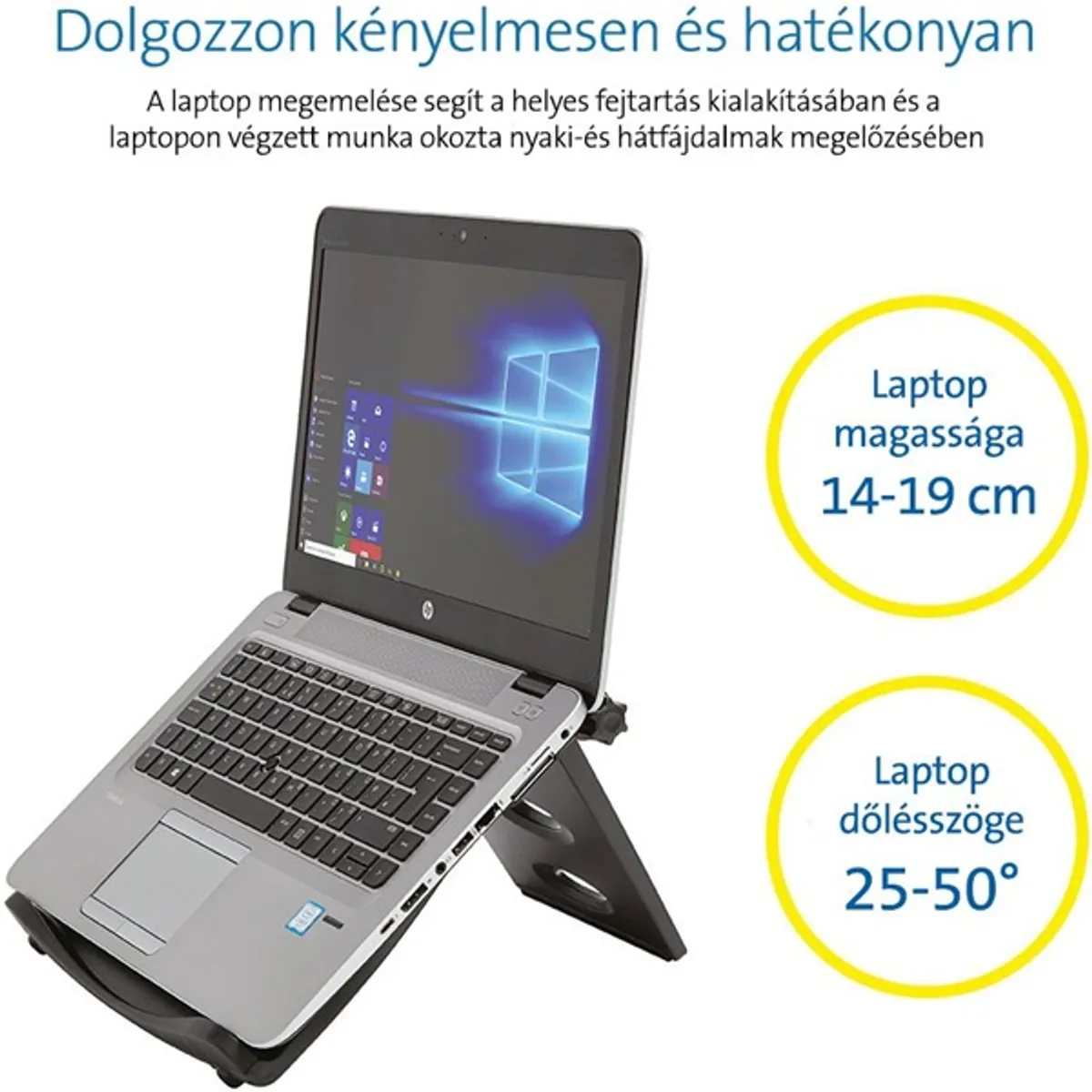 Kensington 60112 SmartFit Easy Riser Fekete Magasság állítható Dőlésszög 50° #2