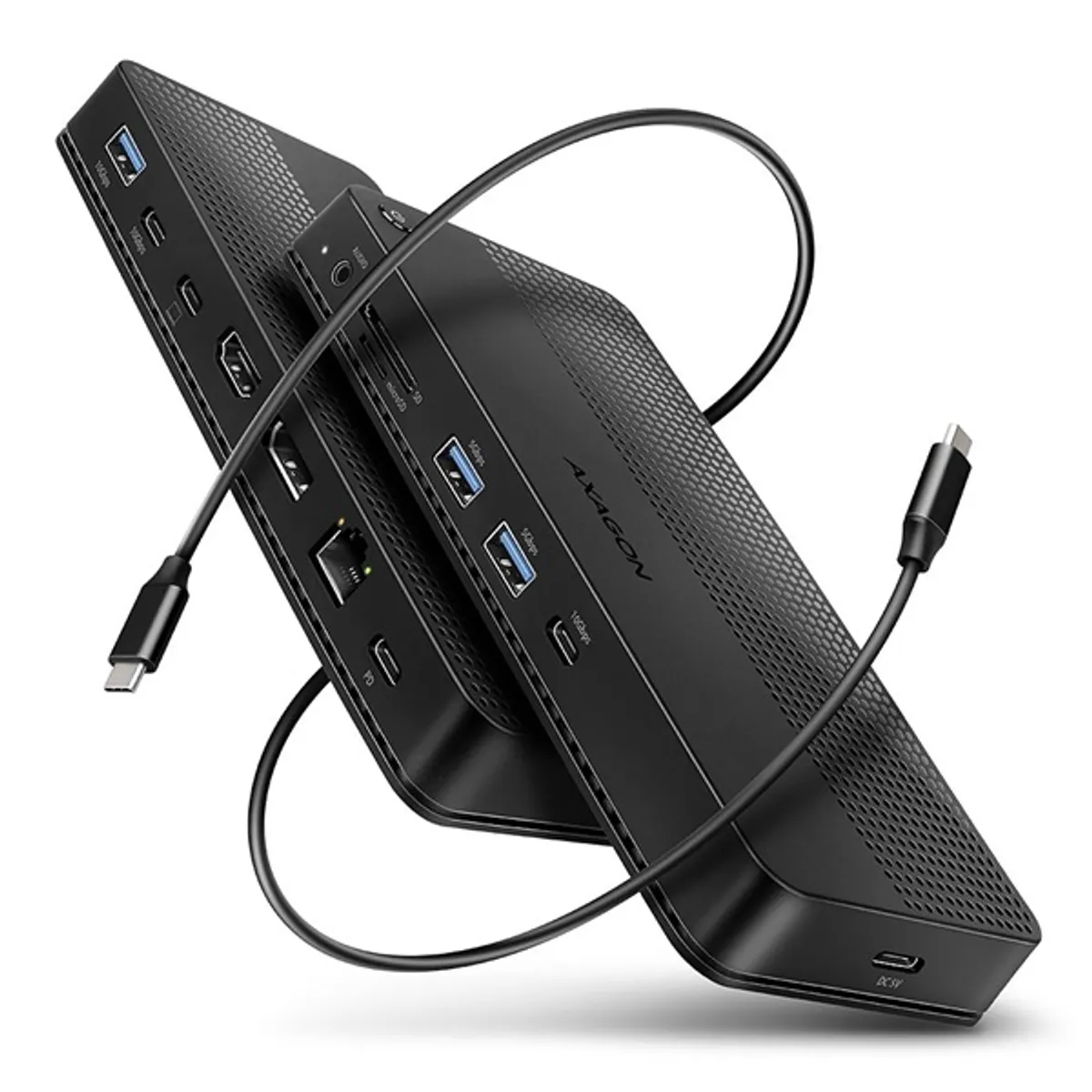 AXAGON HMC-U4 USB4 dokkoló 6 db USB-C és USB-A HDMI 1 DisplayPort 1 SD; Micro SD 3,5 mm jack #1